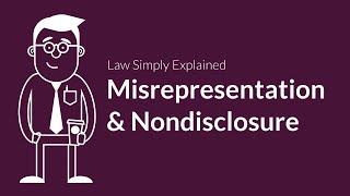 Misrepresentation and Nondisclosure  Contracts  Defenses amp Excuses [upl. by Sille343]