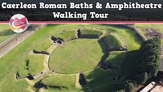 CAERLEON ROMAN BATHS amp AMPHITHEATRE WALES  Walking Tour  Pinned on Places [upl. by Earvin]