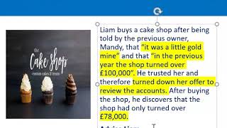 How to apply misrepresentation Liam cupcake scenario [upl. by Melinda]