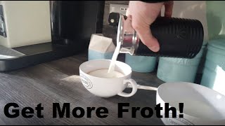 How to Get More Froth from Your Nespresso Coffee Aeroccino  Nespresso tips and help [upl. by Terrej384]